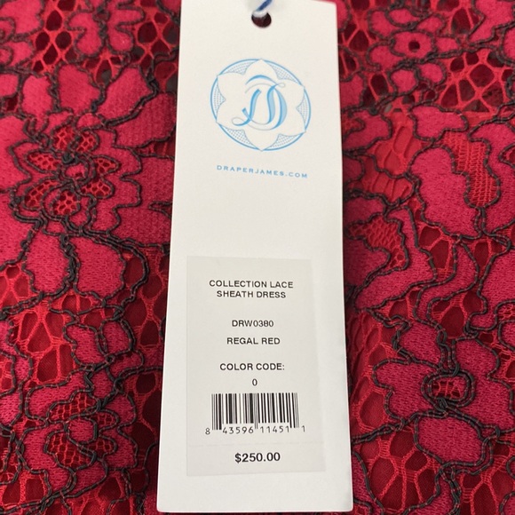 NWT Draper James $250 Collection Lace Sheath Dress Regal Red - Picture 5 of 6